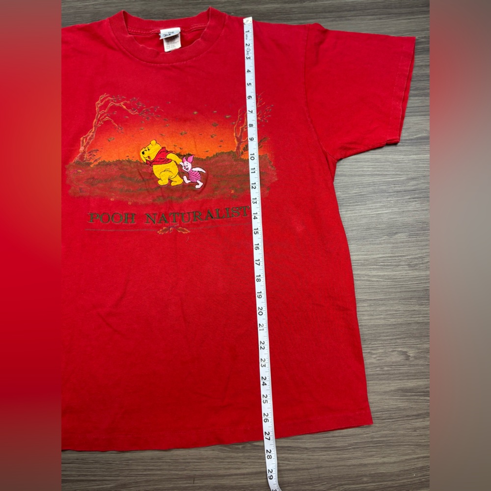 Vtg Disney Store Pooh Naturalist T-Shirt Sz L Red Piglet Single Stitch USA Made - Picture 6 of 11